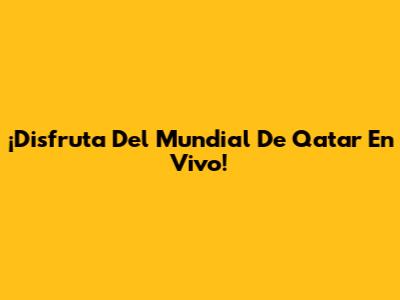 ¡Disfruta Del Mundial De Qatar En Vivo!