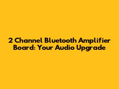 2 Channel Bluetooth Amplifier Board: Your Audio Upgrade