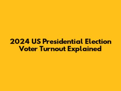 2024 US Presidential Election Voter Turnout Explained