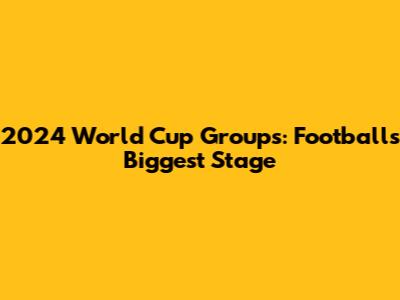 2024 World Cup Groups: Football's Biggest Stage