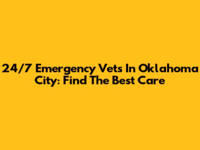 24/7 Emergency Vets In Oklahoma City: Find The Best Care