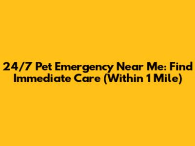 24/7 Pet Emergency Near Me: Find Immediate Care (Within 1 Mile)