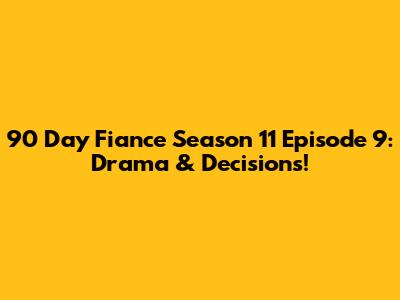 90 Day Fiance Season 11 Episode 9: Drama & Decisions!