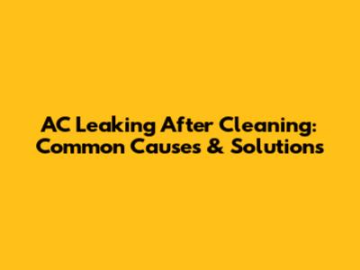 AC Leaking After Cleaning: Common Causes & Solutions