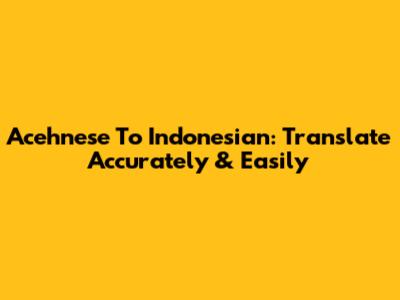 Acehnese To Indonesian: Translate Accurately & Easily