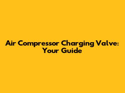 Air Compressor Charging Valve: Your Guide