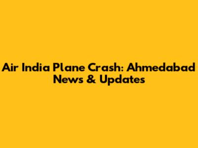 Air India Plane Crash: Ahmedabad News & Updates
