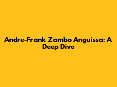 Andre-Frank Zambo Anguissa: A Deep Dive