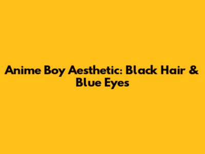 Anime Boy Aesthetic: Black Hair & Blue Eyes