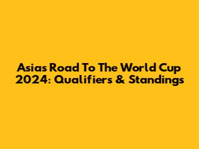 Asia's Road To The World Cup 2024: Qualifiers & Standings