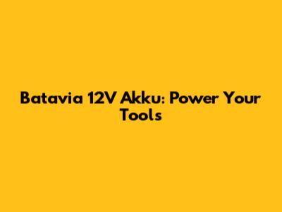 Batavia 12V Akku: Power Your Tools