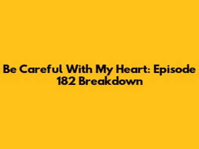 Be Careful With My Heart: Episode 182 Breakdown