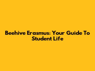 Beehive Erasmus: Your Guide To Student Life
