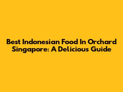 Best Indonesian Food In Orchard Singapore: A Delicious Guide