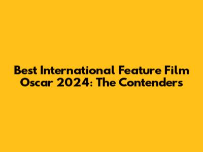 Best International Feature Film Oscar 2024: The Contenders