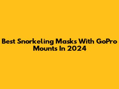 Best Snorkeling Masks With GoPro Mounts In 2024