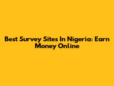 Best Survey Sites In Nigeria: Earn Money Online
