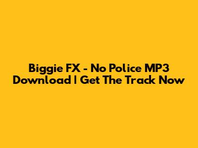 Biggie FX - No Police MP3 Download | Get The Track Now