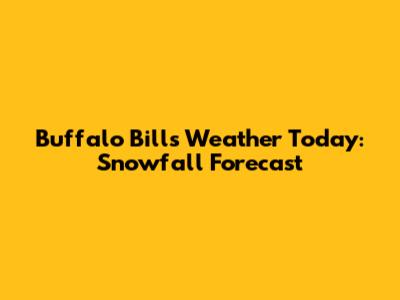 Buffalo Bills Weather Today: Snowfall Forecast