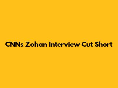 CNN's Zohan Interview Cut Short