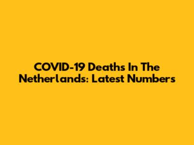 COVID-19 Deaths In The Netherlands: Latest Numbers