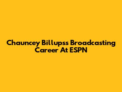 Chauncey Billups's Broadcasting Career At ESPN