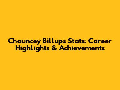 Chauncey Billups Stats: Career Highlights & Achievements