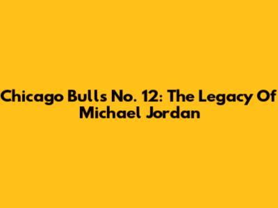 Chicago Bulls No. 12: The Legacy Of Michael Jordan
