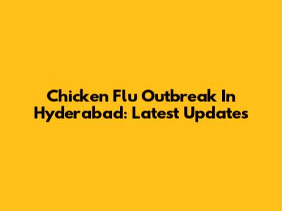 Chicken Flu Outbreak In Hyderabad: Latest Updates