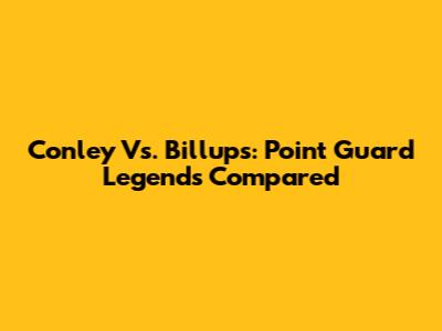 Conley Vs. Billups: Point Guard Legends Compared