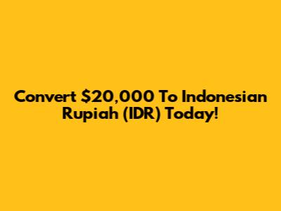 Convert $20,000 To Indonesian Rupiah (IDR) Today!
