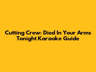 Cutting Crew: Died In Your Arms Tonight Karaoke Guide