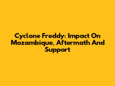 Cyclone Freddy: Impact On Mozambique, Aftermath And Support