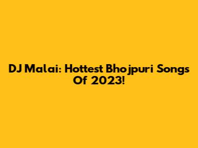 DJ Malai: Hottest Bhojpuri Songs Of 2023!
