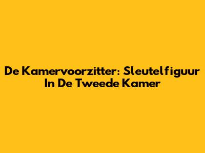 De Kamervoorzitter: Sleutelfiguur In De Tweede Kamer