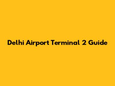 Delhi Airport Terminal 2 Guide