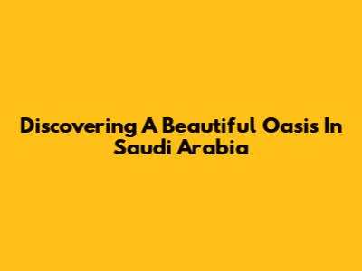 Discovering A Beautiful Oasis In Saudi Arabia