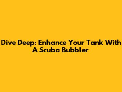 Dive Deep: Enhance Your Tank With A Scuba Bubbler