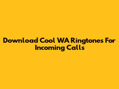 Download Cool WA Ringtones For Incoming Calls