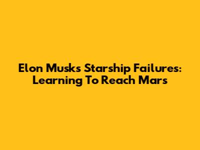 Elon Musk's Starship Failures: Learning To Reach Mars