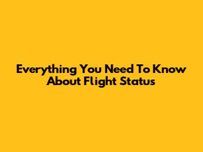Everything You Need To Know About Flight Status