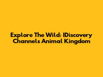 Explore The Wild: IDiscovery Channel's Animal Kingdom