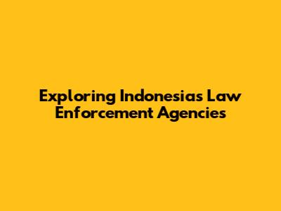 Exploring Indonesia's Law Enforcement Agencies