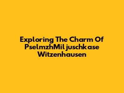 Exploring The Charm Of PselmzhMiljuschkase Witzenhausen