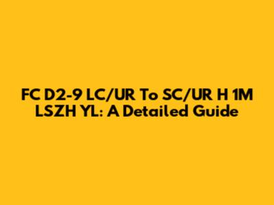 FC D2-9 LC/UR To SC/UR H 1M LSZH YL: A Detailed Guide