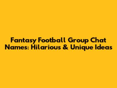 Fantasy Football Group Chat Names: Hilarious & Unique Ideas