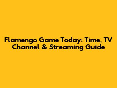 Flamengo Game Today: Time, TV Channel & Streaming Guide