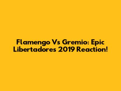 Flamengo Vs Gremio: Epic Libertadores 2019 Reaction!