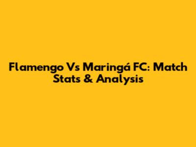 Flamengo Vs Maringá FC: Match Stats & Analysis