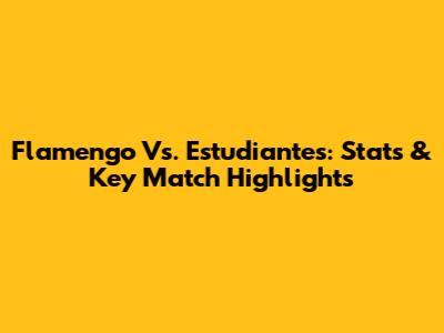 Flamengo Vs. Estudiantes: Stats & Key Match Highlights